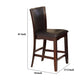 Wooden Counter Height Chair with Raised Back Set of 2 Brown By Casagear Home BM226291