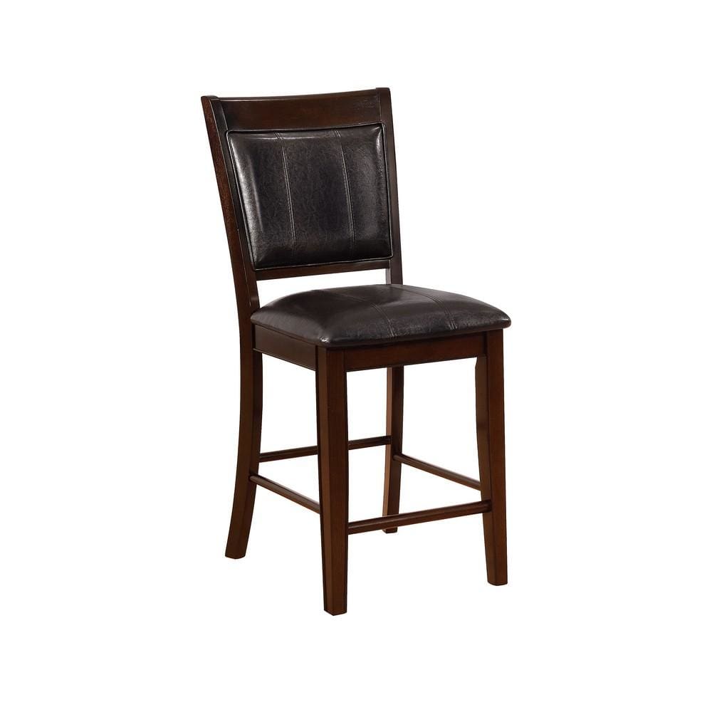 Wooden Counter Height Chair with Flared Raised Back, Set of 2, Brown By  Casagear Home