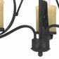 18 3 Bulb Candelabra Metal Frame Chandelier Black & Beige By Casagear Home BM226306