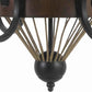 31 6 Bulb Scrolled Design Chandelier Brown & Black By Casagear Home BM226311
