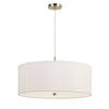 12" 3 Bulb Drum Shade Pendant Fixture with Diffuser, White By Casagear Home