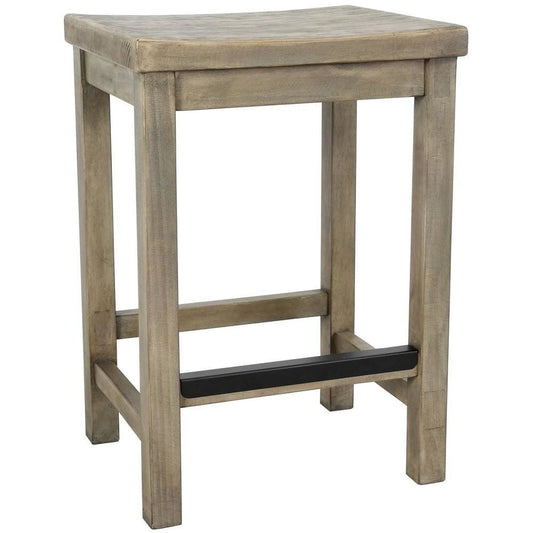 Counter Stool | Wood | Grain Detail | Natural Gray