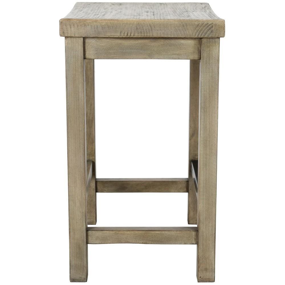 24 Counter Height Stool with Grain Details Natural Gray By Casagear Home BM226364