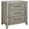 Nightstand | 3 Drawer | Wood | Rough Hewn Texture | Gray
