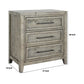 28 Rough Hewn Saw Textured 3-Drawer Wooden Nightstand Gray By Casagear Home BM226367
