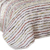 Four Piece Twin Size Cotton Quilt Set with Sewn Floral Ruffles Multicolor By Casagear Home BM226427