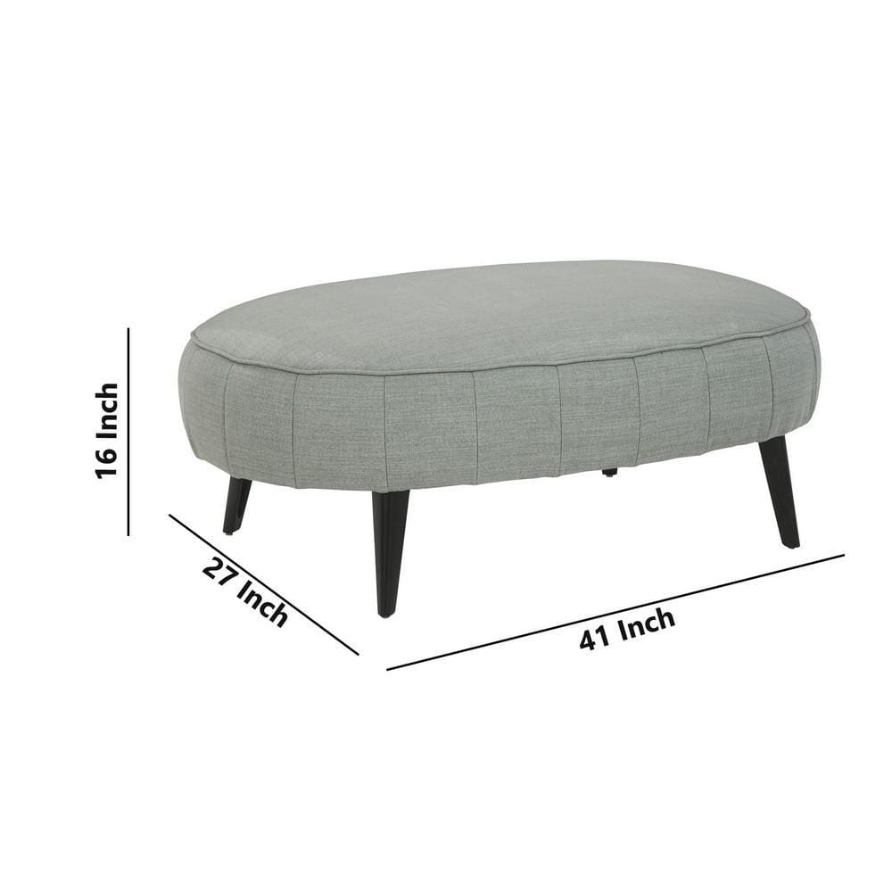 Fabric Upholstered Oversized Ottoman with Metal Legs Gray By Casagear Home BM226436
