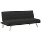 66 Inch Modern Convertible Armless Sofa, Square Tufting, Black Fabric By Casagear Home