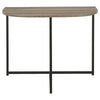 20 Half Moon Shape Metal Chair Side End Table,Brown & Black By Casagear Home BM226507