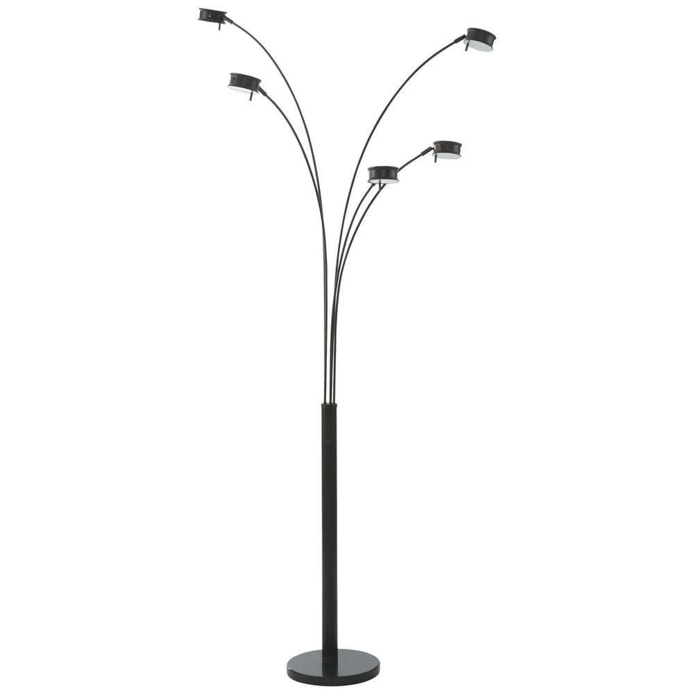 90" 5-Light Metal Arc Lamp with Diffuser & Dimmer Switch,Black By Casagear Home
