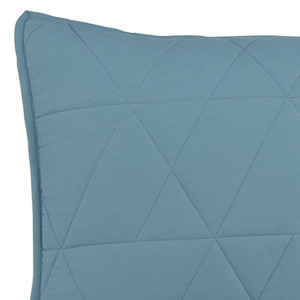Geometrically Stitched Twin Size Fabric Comforter Set Blue By Casagear Home BM226594