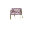 Textured Fabric Accent Chair with Tubular Legs,Purple & Gold By Casagear Home