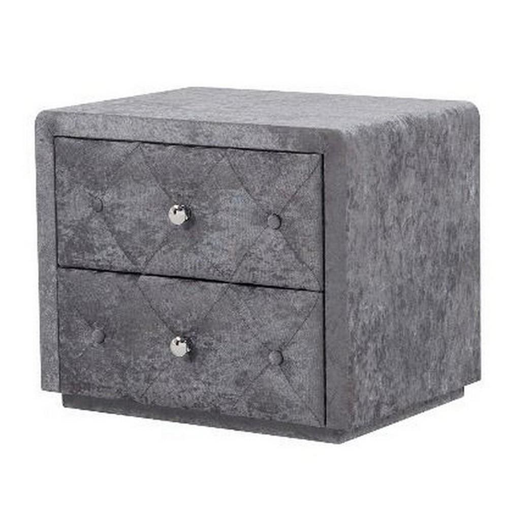 19" 2-Drawer Fabric Upholstered Wooden Nightstand, Gray By Casagear Home