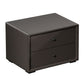 16" 2-Drawer Leatherette Wooden Nightstand, Taupe Brown By Casagear Home