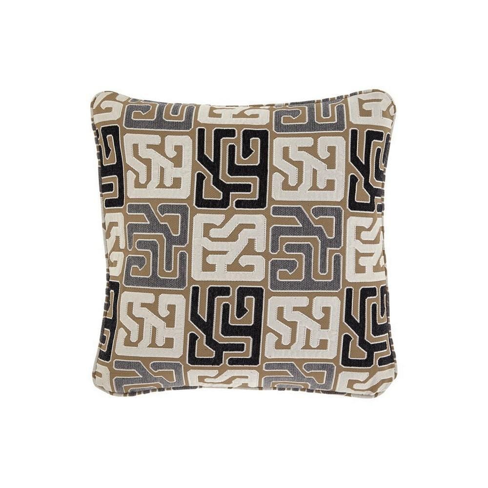 20 x 20 Polyester Accent Pillow with Geometric Print, Set of 4, Multicolor By Casagear Home