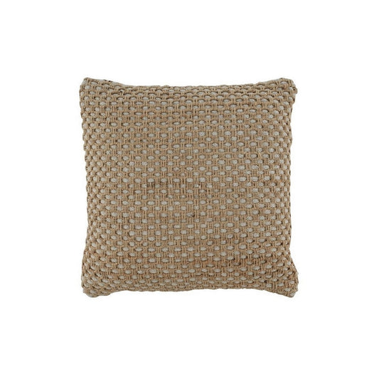 20 x 20 Handwoven Jute Pillow, Texture Details, Set of 4, Brown By Casagear Home