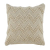 20 x 20 Cotton Accent Pillow with Chevron Beaded Details, Set of 4, Cream By Casagear Home