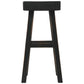 31 Inch Wooden Saddle Stool with Angular Legs Set of 2 Black By Casagear Home BM227040