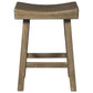 25 Inch Wooden Saddle Stool with Angular Legs Set of 2 Brown By Casagear Home BM227041