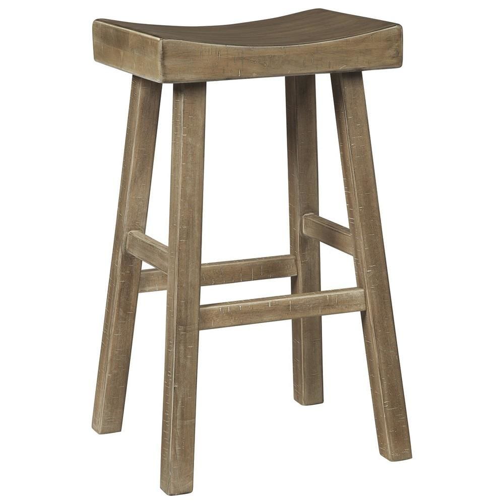 31 Inch Wooden Saddle Stool with Angular Legs Set of 2 Brown By Casagear Home BM227042