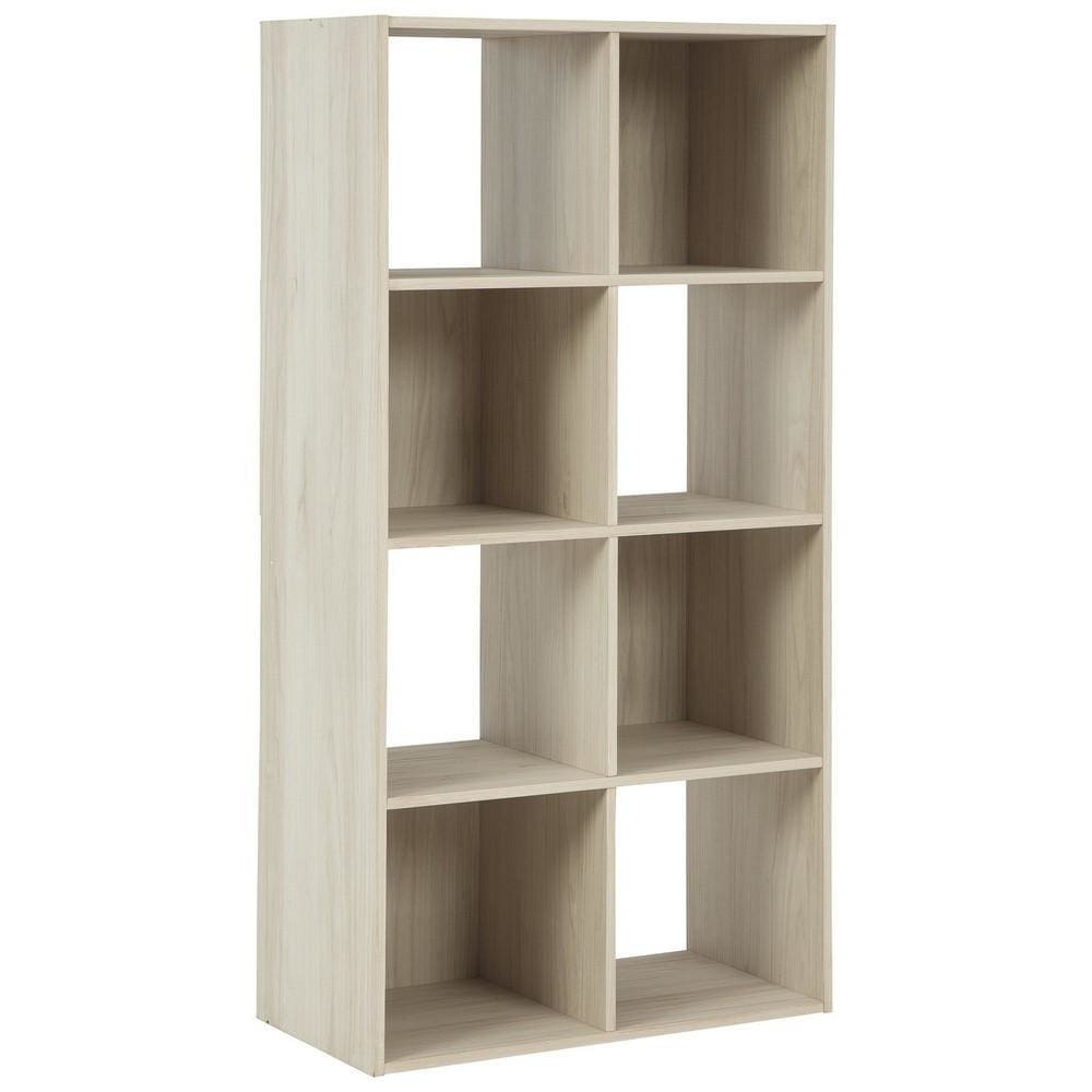 8 Cube Wooden Organizer with Grain Details, Natural Brown By Casagear Home