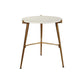 Round Marble Top Accent Table with Angled Metal Legs Gold and White By Casagear Home BM227082