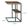Wooden Top Accent Table with 1 Fixed Shelf and Metal Frame,Black and Brown By Casagear Home BM227087