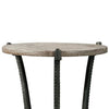 Round Wooden Top Accent Table with Flared Metal Legs Brown and Gray By Casagear Home BM227089