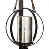 Intersected Round Metal Wall Sconce with Mercury Glass Hurricane Bronze By Casagear Home BM227142