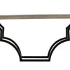 2 Tier Wooden Wall Shelf with Quatrefoil Design Open Metal Frame Black By Casagear Home BM227145