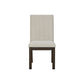 Fabric Upholstered Side Chair with Wooden Legs Set of 2 Gray and Brown By Casagear Home BM227174