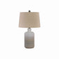 Ceramic Body Table Lamp with Brushed Details Set of 2 Beige and White By Casagear Home BM227188