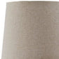 Ribbed Design Metal Body Table Lamp with Tapered Fabric Shade,Set of 2,Gray By Casagear Home BM227191