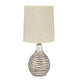 Pot Bellied Table Lamp | Metal | Golden Detail | 13" | White