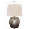 Bellied metal Body Table Lamp with Splotched Details Brass and Cream By Casagear Home BM227196