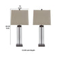 Glass and Metal Base Table Lamp with Square Shade Set of 2 Clear and Gray By Casagear Home BM227213
