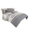 Comforter Set | 7 Piece Queen | Geometric Design | Blue & Gray