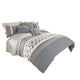 Comforter Set | 7 Piece Queen | Geometric Design | Blue & Gray
