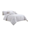 Comforter Set | 6 Piece King | Cotton | Frayed Edges | White & Gray