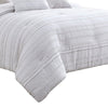 6 Piece King Cotton Comforter Set with Frayed Edges White and Gray By Casagear Home BM227300
