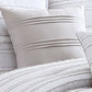 6 Piece King Cotton Comforter Set with Frayed Edges White and Gray By Casagear Home BM227300
