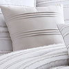 6 Piece King Cotton Comforter Set with Frayed Edges White and Gray By Casagear Home BM227300