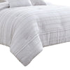 6 Piece Queen Cotton Comforter Set with Frayed Edges White and Gray By Casagear Home BM227301