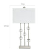 Crystal Accented Metal Table Lamp with Hardback Shade White and Silver By Casagear Home BM227346
