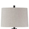 Glass and Metal Frame Table Lamp with Fabric Shade Gray and Black By Casagear Home BM227351