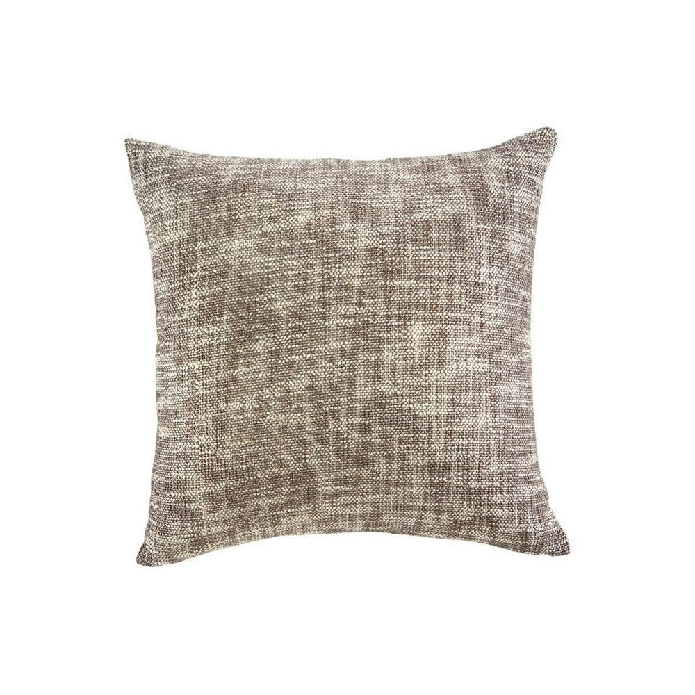 20 x 20 Cotton Accent Pillow with Textured Details, Set of 4, Brown and White By Casagear Home