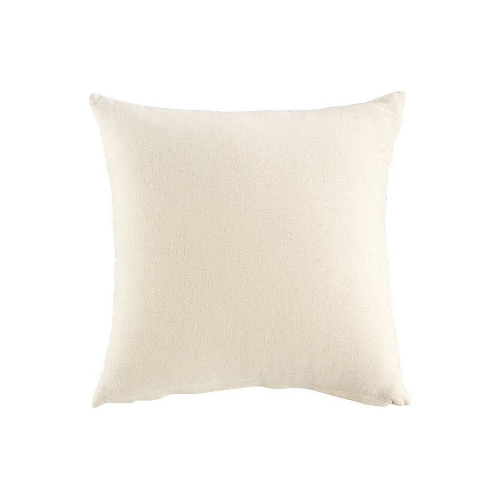 20 x 20 Cotton Accent Pillow with Textured Details Set of 4 Brown and White By Casagear Home BM227380