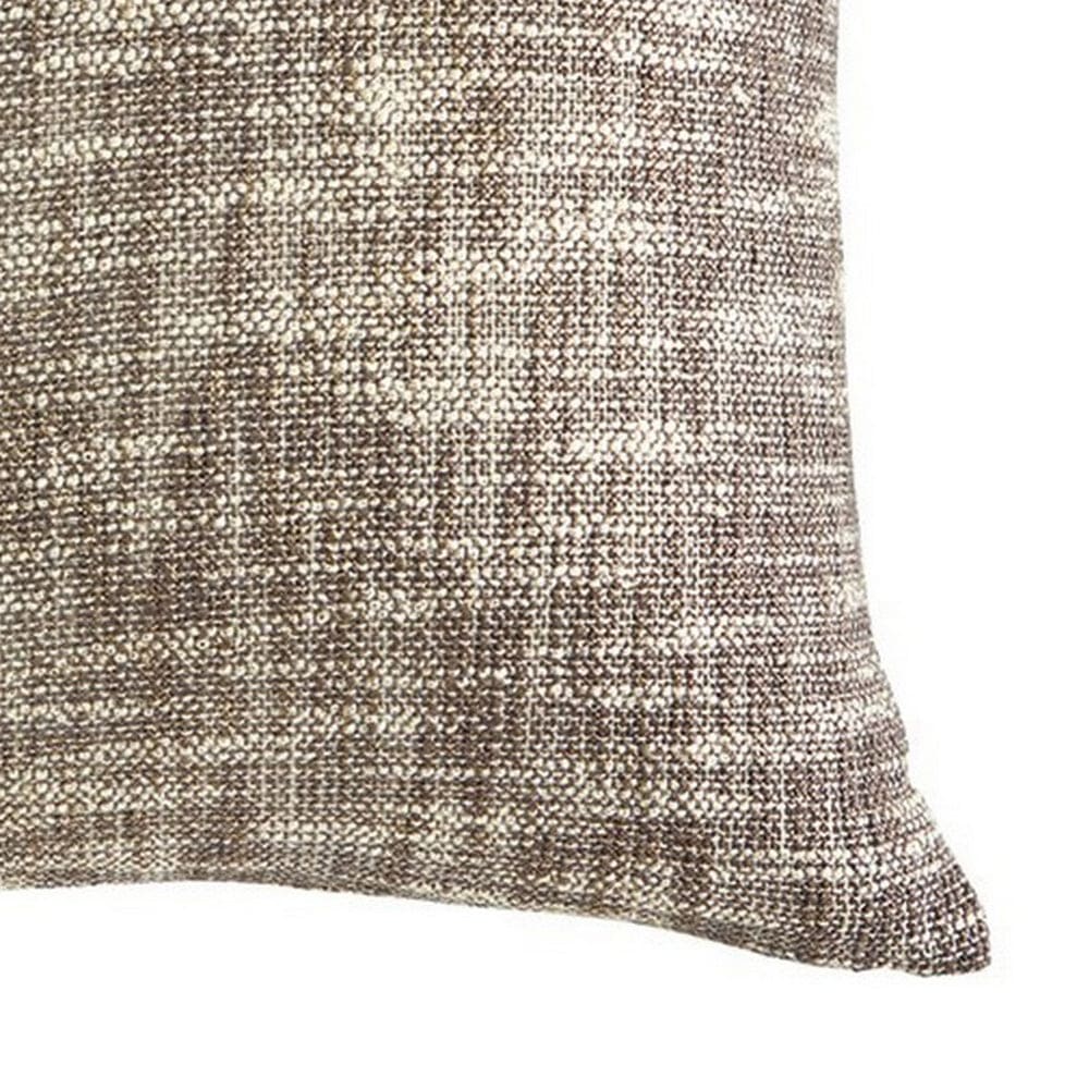 20 x 20 Cotton Accent Pillow with Textured Details Set of 4 Brown and White By Casagear Home BM227380