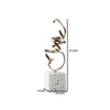 Twisted Scrolled Metal Sculpture with Marble Base Champagne Gold and White By Casagear Home BM227395