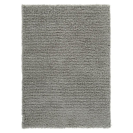 Rectangular Solid Color Rug with Polyester Shag Pile, Medium, Gray By Casagear Home